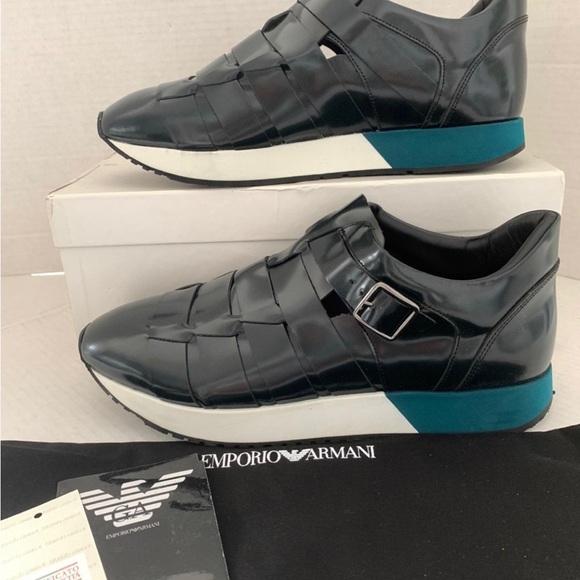 Emporio Armani Monkstrap Sneakers Men Sz 9 NWB - Picture 3 of 6